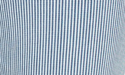 Shop Liverpool Los Angeles Gia Glider Stripe Split Hem Crop Flare Pull-on Pants In Chambray Stripe