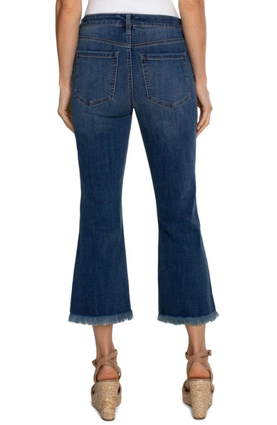 Shop Liverpool Los Angeles Hannah Frayed Crop Flare Jeans In Elkmont