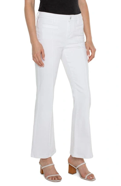 Shop Liverpool Los Angeles Lucy Pintuck Welt Pocket Bootcut Jeans In Bright White