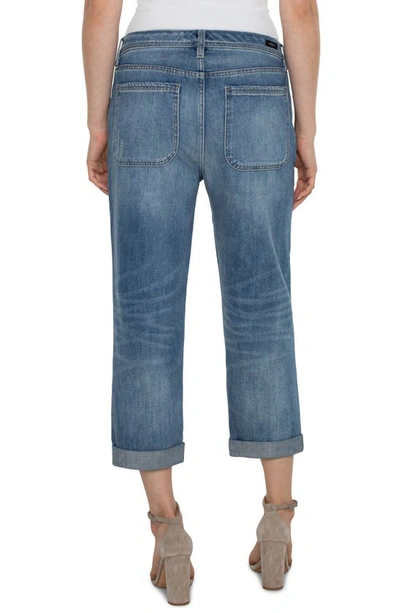 Shop Liverpool Los Angeles Norma Relaxed Roller Crop Straight Leg Jeans In Isla Vista