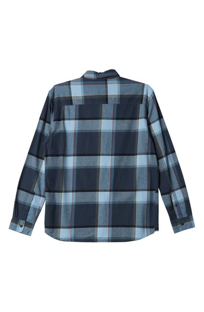 Shop Quiksilver Brooks Plaid Flannel Button-up Shirt In Midnight Navy