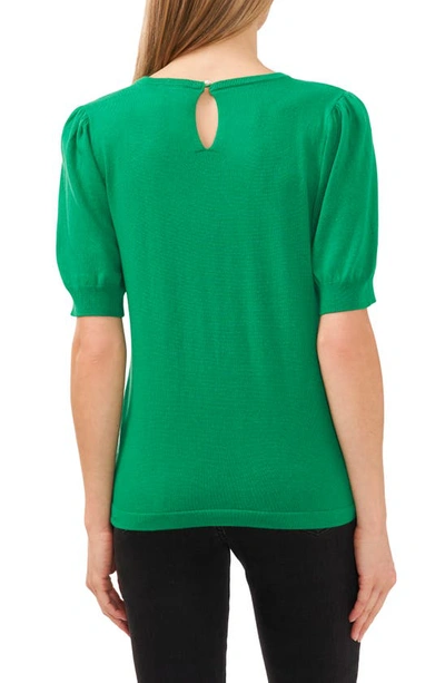 Shop Cece Puff Sleeve Sweater In Electric Green