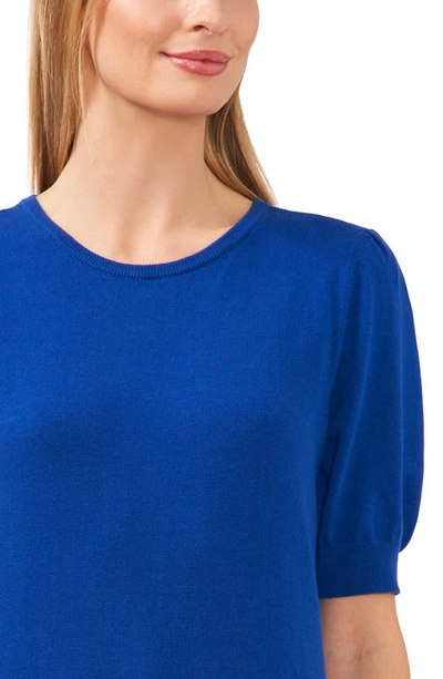 Cece Womens Crewneck Puff Sleeve Pullover Sweater In Deep Royal Blue