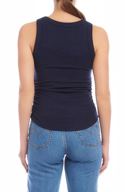 Shop Fifteen Twenty Side Shirred Tank In Navy