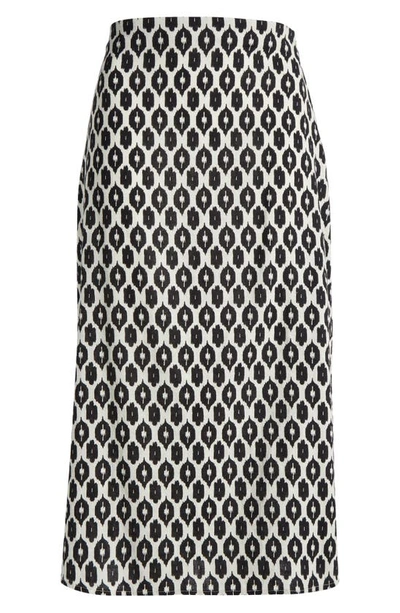 Shop Marine Layer Ryan Print Midi Skirt In Black And White Ecat
