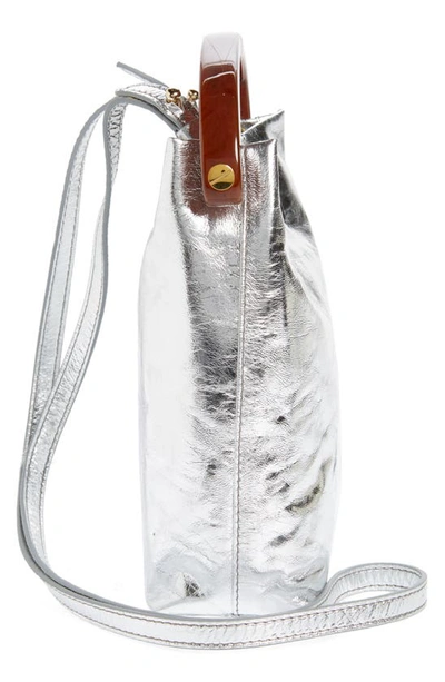 Shop Dries Van Noten Micro Crossbody Bucket Bag In Silver