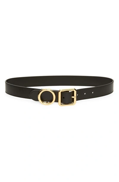 Shop Jacquemus La Ceinture Regalo Leather Belt In Black 990