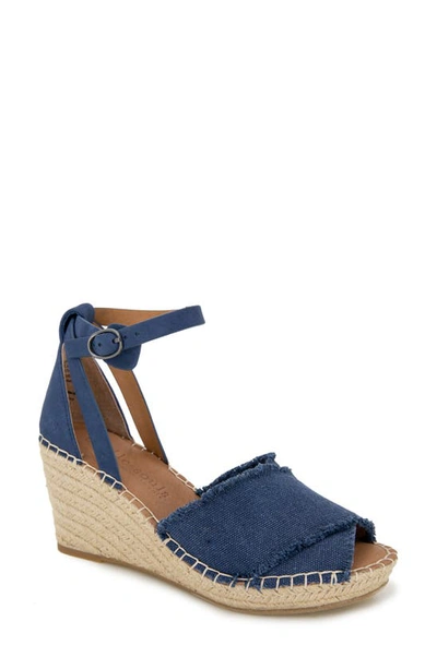 Shop Gentle Souls Signature Charli X Wedge Sandal In Navy Canvas