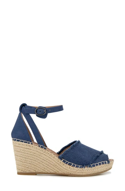 Shop Gentle Souls Signature Charli X Wedge Sandal In Navy Canvas