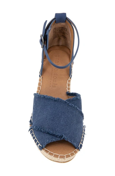 Shop Gentle Souls Signature Charli X Wedge Sandal In Navy Canvas