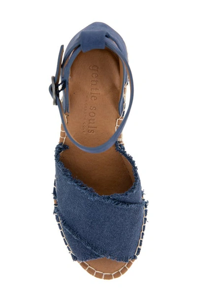 Shop Gentle Souls Signature Charli X Wedge Sandal In Navy Canvas