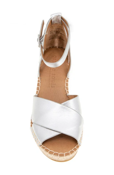 Shop Gentle Souls Signature Charli X Wedge Sandal In Silver Leather