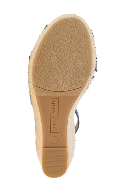 Gentle Souls Signature Charli X Wedge Sandal In Navy Canvas