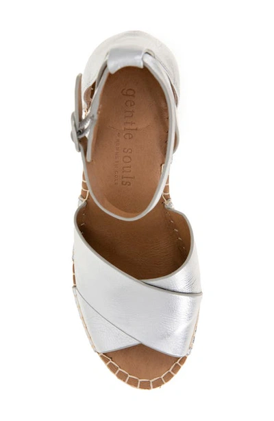 Shop Gentle Souls Signature Charli X Wedge Sandal In Silver Leather