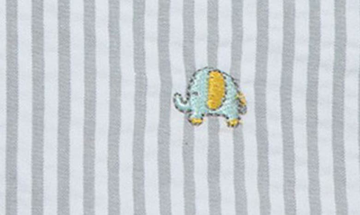 Shop Little Me Safari Embroidered Cotton Polo & Shortalls Set In Grey