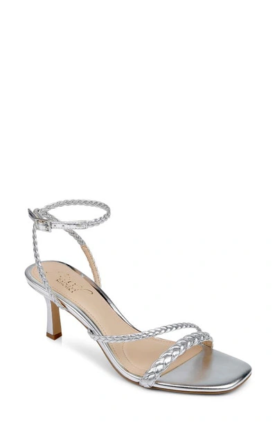 Shop Jewel Badgley Mischka Helia Ankle Strap Sandal In Silver