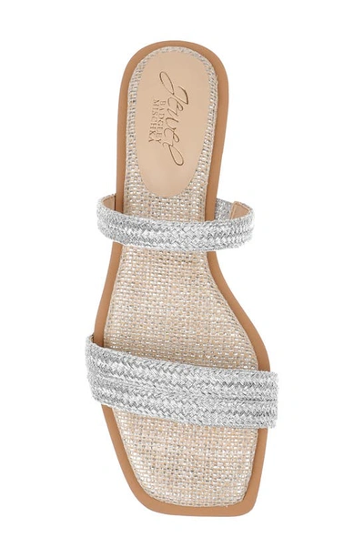 Shop Jewel Badgley Mischka Helena Slide Sandal In Silver