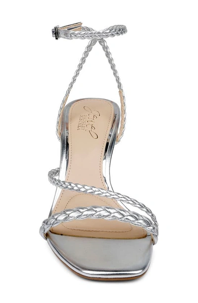Shop Jewel Badgley Mischka Helia Ankle Strap Sandal In Silver