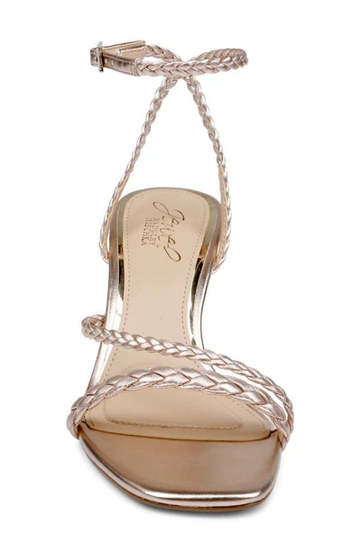 Shop Jewel Badgley Mischka Helia Ankle Strap Sandal In Rose Gold