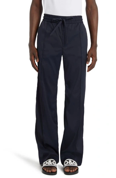 Shop Dolce & Gabbana Stretch Nylon Pants In B3681 Blu Scurissimo 5