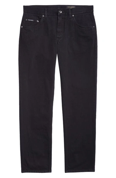 Dolce & Gabbana Black Skinny Jeans With Logo Plaque At The Back In Stretch Cotton Denim Man In Variante Abbinata