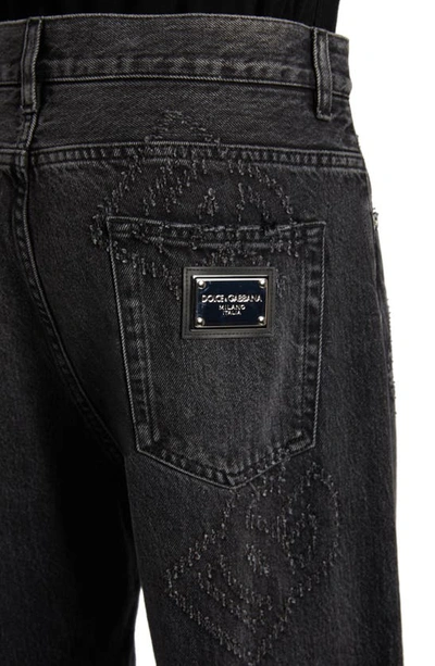 Shop Dolce & Gabbana Baggy Fit Laser Etched Dg Logo Jeans In S9001 Variante Abbinata