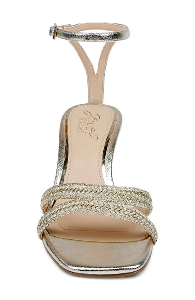 Shop Jewel Badgley Mischka Hayzel Ankle Strap Sandal In Champagne Gold