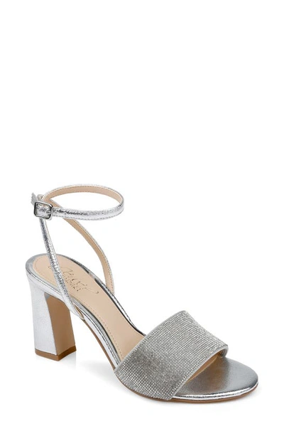 Shop Jewel Badgley Mischka Hattie Ankle Strap Sandal In Silver
