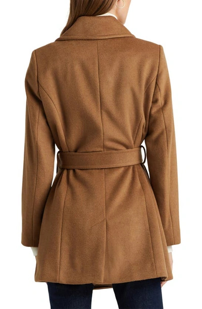 Shop Lauren Ralph Lauren Belted Wrap Coat In New Vicuna