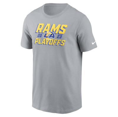 Shop Nike Gray Los Angeles Rams 2023 Nfl Playoffs Iconic T-shirt