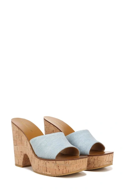 Shop Veronica Beard Paulita Platform Slide Sandal In Vista Blue