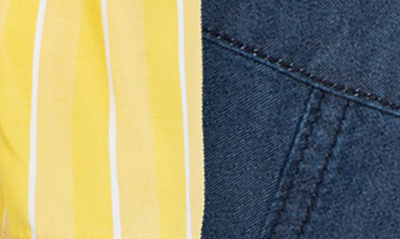 Shop Habitual Kids' Stripe Smocked Top & Chambray Shorts Set In Yellow