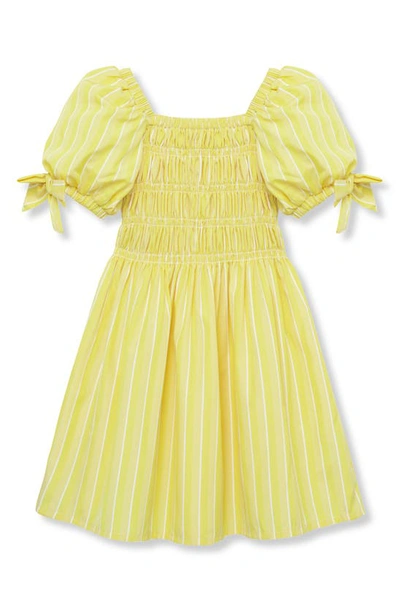 Shop Habitual Kids' Smocked Puff Sleeve Sundress In Yellow