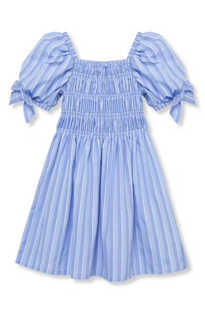 Shop Habitual Kids' Smocked Puff Sleeve Sundress In Blue