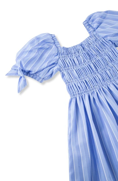 Shop Habitual Kids' Smocked Puff Sleeve Sundress In Blue