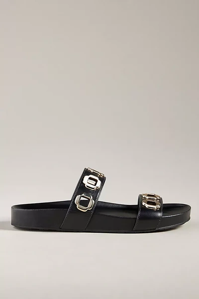 Shop Larroude Milan Slide Sandals In Black