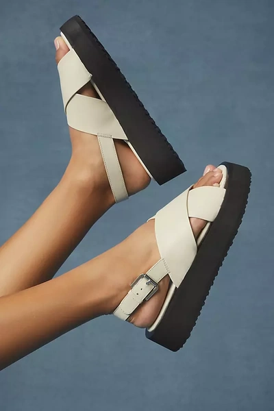 Shop Maeve Cross-strap Platform Sandals In Beige