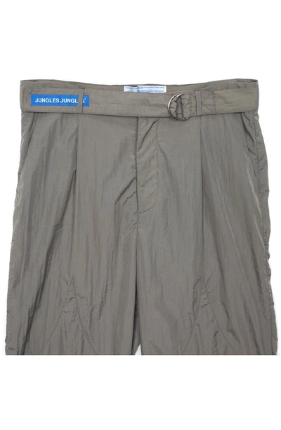 Jungles Belted Nylon Cargo Pants In Green