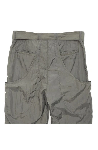 Shop Jungles Belted Nylon Cargo Pants In Green