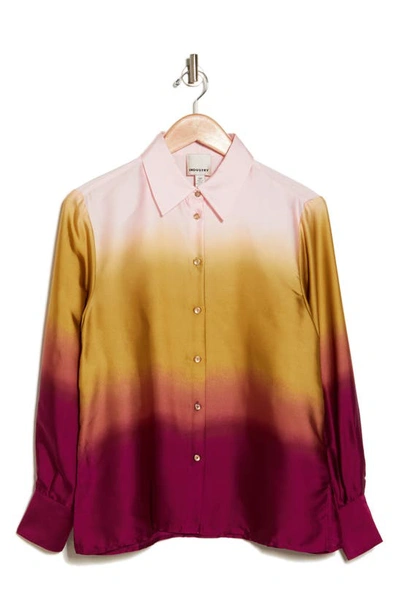 Shop Industry Republic Clothing Ombré Button-up Shirt In Rainbow Sherbert Ombre