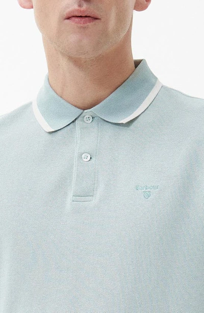 Barbour Men's Barnard Tailored Fit Short Sleeve Polo Shirt In Blue Chalk