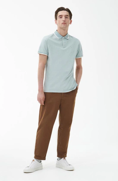 Barbour Men's Barnard Tailored Fit Short Sleeve Polo Shirt In Blue Chalk