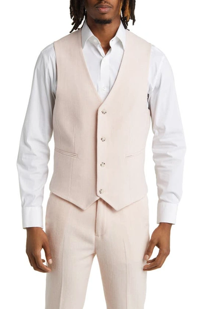 Asos Design Button Front Vest In Pink