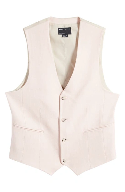 Shop Asos Design Button Front Vest In Pink