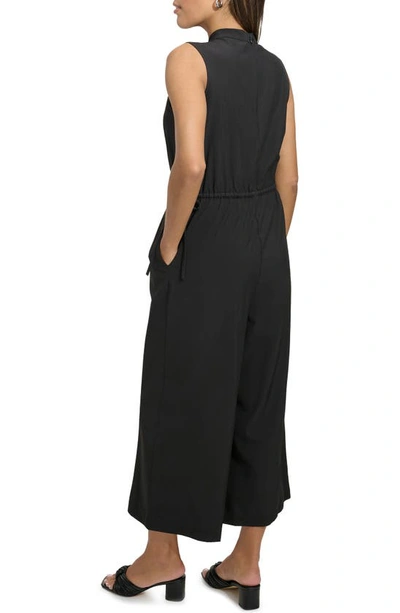 Shop Calvin Klein Comm V-neck Sleeveless Jumpsuit In Black