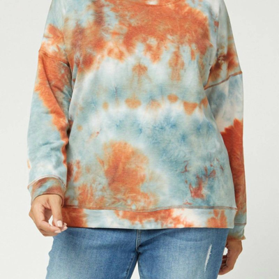 Shop Entro Tie Dye Sweater- Plus In Blue