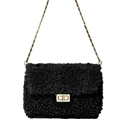Shop Sostter Black Teddy Women's Crossbody Shoulder Handbag