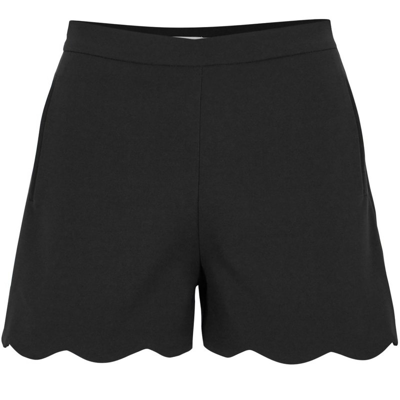 Shop Bishop + Young The Power Of Purple Scalloped Edge Shorts In Black