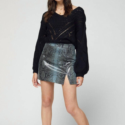 Shop Entro Snake Skin Faux Leather Mini Skirt In Black
