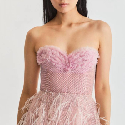 Shop Loveshackfancy Marvella Strapless Dress In Pink